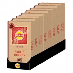 Capsule Nespresso Compatible Th&eacute; Noir Lipton Fruits Rouges - 8 boites - 80 capsules