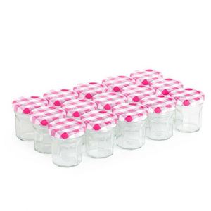 Petits pots en verre Bonne Maman Rose - 15 mini pots en verre vides