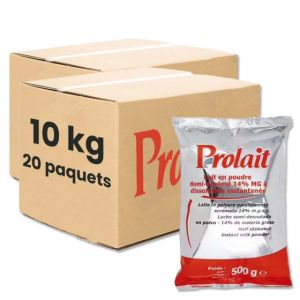 Lait en poudre Demi-&Eacute;cr&eacute;m&eacute; 14% MG Prolait pour Distributeur Automatique - 20 paquets - 10Kg