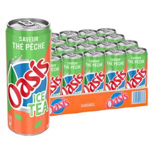 Oasis Ice Tea P&ecirc;che Canette Slim 33cl x24