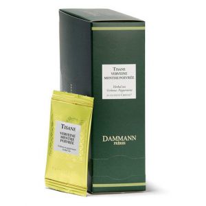 Infusion Dammann Fr&egrave;res Tisane Verveine Menthe Poivr&eacute;e - 24 sachets envelopp&eacute;s