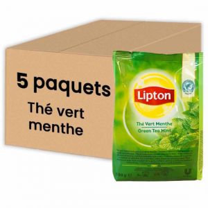 Th&eacute; Instantan&eacute; Distributeur Automatique Lipton Th&eacute; Vert Menthe - 5 paquets - 2.5 Kg