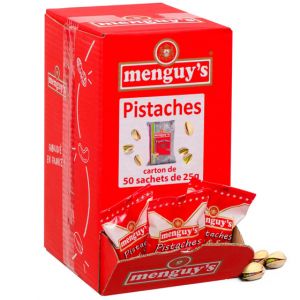 Menguy's Pistaches Grill&eacute;es Sal&eacute;es - Bo&icirc;te distributrice - 50 paquets de 20 gr
