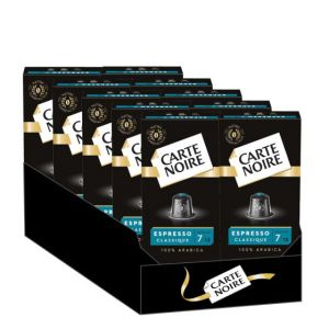 Capsule Nespresso Compatible Caf&eacute; Carte Noire Espresso Classique n&deg;7 - 10 boites - 100 Capsules