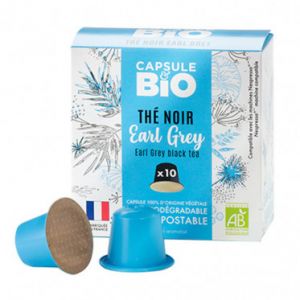 Capsule Nespresso Compatible sans aluminium sans plastique Th&eacute; noir Earl Grey bio &ndash; 10 capsules