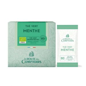 Th&eacute; Vert Bio Menthe La Route des Comptoirs - 40 sachets envelopp&eacute;s