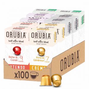 Assortiment Capsule Nespresso Compatible Caf&eacute; Orubia - 5 vari&eacute;t&eacute;s - 100 capsules