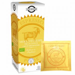 Dosette ESE Caf&eacute; de Sp&eacute;cialit&eacute; Bio Caf&eacute;s Richard Moka Ethiopie Yrgacheffe - 25 dosettes emball&eacute;es individuellement