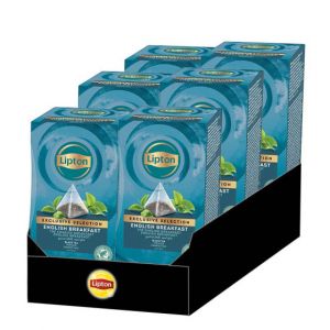 Th&eacute; Noir Lipton Exclusive S&eacute;lection English Breakfast - 6 boites - 150 sachets pyramide