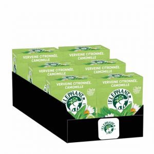 Infusion &Eacute;l&eacute;phant Verveine Citronn&eacute;e Camomille - 6 boites - 150 sachets pyramide