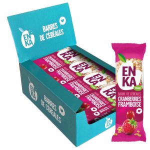 Barre de C&eacute;r&eacute;ales Enka Cranberries & Framboise - Boite distributrice de 20 barres