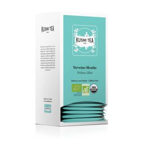 Infusion Verveine-Menthe Poivr&eacute;e Bio Kusmi Tea - 25 sachets envelopp&eacute;s