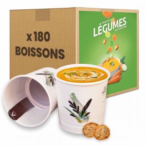 Gobelet Pr&eacute;-dos&eacute; Velout&eacute; de L&eacute;gumes avec Croutons - 180 boissons