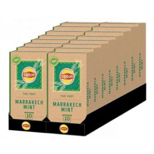 Capsule Nespresso Compatible Th&eacute; Vert Lipton Menthe Marrakech - 16 boites - 160 capsules