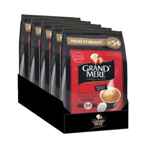 Dosette Senseo compatible Caf&eacute; Grand'M&egrave;re Cors&eacute; - 5 paquets - 270 dosettes
