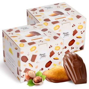 Madeleine Noisette Maison Colibri Coque Chocolat au Lait - 2 boites - 60 madeleines emball&eacute;es individuellement