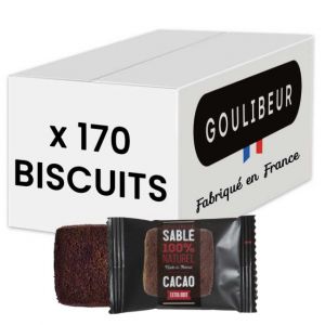 Petit Sabl&eacute; Saveur Cacao Biscuit Goulibeur - Carton de 170 sabl&eacute;s emball&eacute;s individuellement