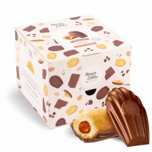 Madeleine C&oelig;ur Caramel beurre sal&eacute; Maison Colibri Coque Chocolat Lait - 30 madeleines emball&eacute;es individuellement