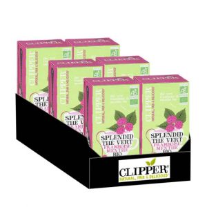 Th&eacute; Vert Bio Clipper Framboise Menthe - 6 boites - 120 sachets