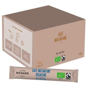 Caf&eacute; Soluble Bio et Equitable Caf&eacute;s Richard D&eacute;caf&eacute;in&eacute; 100% Arabica - 200 sticks