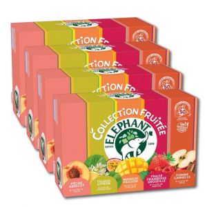 Coffret d'Infusions Fruit&eacute;es &Eacute;l&eacute;phant 5 vari&eacute;t&eacute;s  - 4 coffrets - 200 sachets pyramides