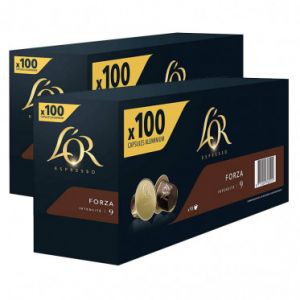 Capsule Nespresso Compatible Caf&eacute; L'Or Espresso Forza - 20 bo&icirc;tes - 200 capsules