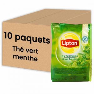 Th&eacute; Instantan&eacute; Distributeur Automatique Lipton Th&eacute; Vert Menthe - 10 paquets - 5 Kg