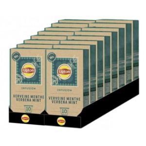 Capsule Nespresso Compatible Infusion Lipton Verveine Menthe - 16 boites - 160 capsules