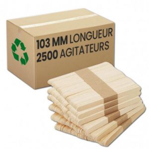 Spatule en bois de h&ecirc;tre Touillette 103 mm - 2500 spatules