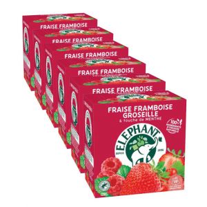 Infusion &Eacute;l&eacute;phant Fruits Rouges Menthe - 6 boites - 120 sachets pyramide