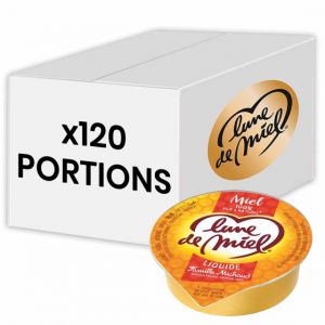 Miel Liquide Lune de Miel - Mini coupelle individuelle de miel de Fleurs - 120 x 20 gr