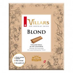 Tablette de Chocolat Blanc Villars au lait caram&eacute;lis&eacute; Blond - 50 gr
