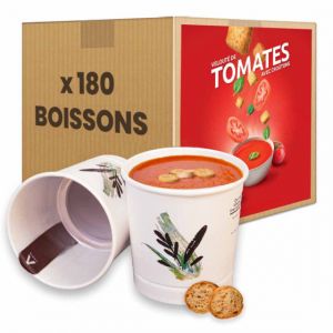 Gobelet Pr&eacute;-dos&eacute; Velout&eacute; de Tomates avec Croutons - 180 boissons