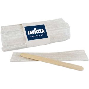 Spatule en bois Touillette Lavazza 105 mm - 100 spatules emball&eacute;es individuellement
