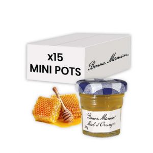 Miel Fleur d'Oranger Bonne Maman 30 gr - 15 mini pots en verre