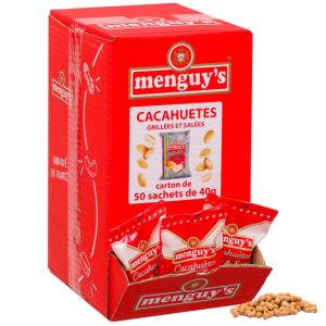 Menguy's Cacahu&egrave;tes Grill&eacute;es Sal&eacute;es - Bo&icirc;te distributrice - 50 paquets de 40 gr