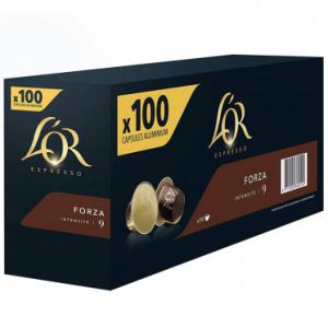 Capsule Nespresso Compatible Caf&eacute; L'Or Espresso Forza - 10 bo&icirc;tes - 100 capsules