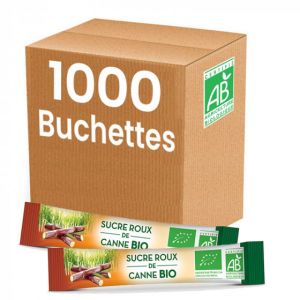 Sucre Roux de Canne Bio - Carton 1000 b&ucirc;chettes