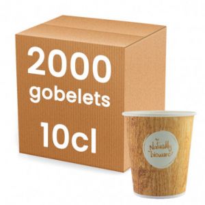 Gobelet carton 10 cl - Compostable Bioware - 2000 gobelets