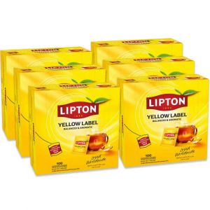 Coffret de Th&eacute; Noir Yellow Label Tea Lipton - 6 coffrets - 600 sachets