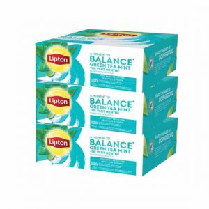Coffret de Th&eacute; Vert Menthe Lipton - 3 coffrets - 300 sachets