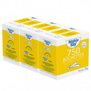 Sucre Blanc B&eacute;ghin-Say - 3 cartons - 2250 b&ucirc;chettes
