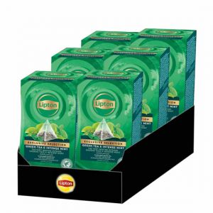 Th&eacute; Vert Lipton Exclusive Selection Menthe Intense - 6 boites - 150 sachets pyramide