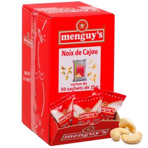 Menguy's Noix de Cajou Grill&eacute;es Sal&eacute;es - Bo&icirc;te distributrice - 50 paquets de 25 gr