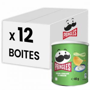 Pringles Cr&egrave;me Oignons - Sour Cream & Onion 40g - 12 bo&icirc;tes
