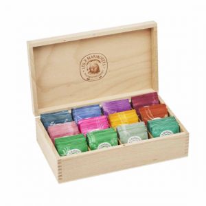 Coffret de Th&eacute;s et Infusions en bois Les 2 Marmottes 12 vari&eacute;t&eacute;s - 120 sachets