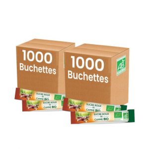 Sucre Roux de Canne Bio - 2 Cartons - 2000 b&ucirc;chettes