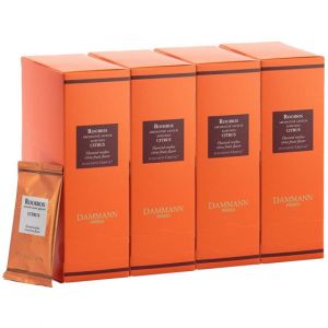 Rooibos aromatis&eacute; Dammann Fr&egrave;res Rooibos Citrus - 4 boites - 96 sachets envelopp&eacute;s
