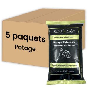 Potage Instantan&eacute; Distributeur Automatique Drink'n Like Soupe Poireaux Pomme de terre - 5 paquets - 5 Kg