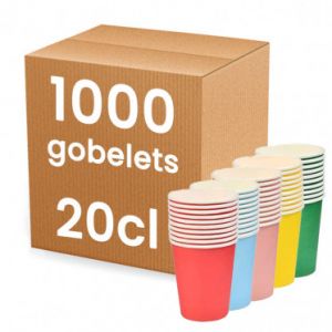 Gobelet carton festif 20 cl - 1er prix Multicolor - 1000 gobelets